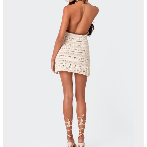 Edikted Beige Crochet Halter Dress - Picture 5 of 5
